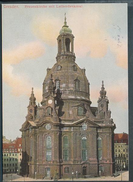 Frauenkirche mit Lutherdenkmal in Dresden 01067 Reprodruck